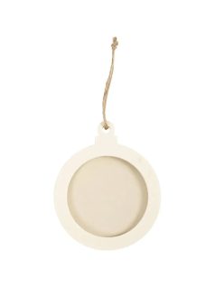 Karácsonyfa dísz, fa képkeret, 8 cm-es, 3 db/csomag