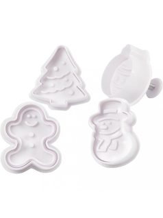 Karácsonyi süteménykiszúró szett, műanyag, 4 db/csomag