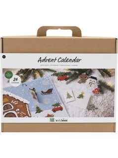   Adventi naptár, karácsonyi kreatív szett, vasalható gyöngy figurák