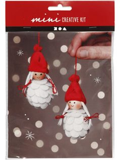   Mini karácsonyi kreatív szett, karácsonyi manó lányka díszek