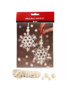   Mini karácsonyi kreatív szett, makramé hókristály díszek