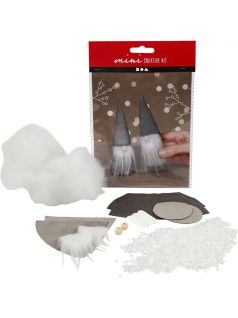   Mini karácsonyi kreatív szett, skandináv törpék, szürke