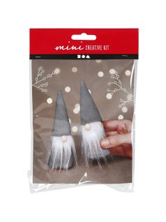   Mini karácsonyi kreatív szett, skandináv törpék, szürke