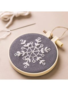 Mini karácsonyi kreatív szett, hímzőszett, hópehely