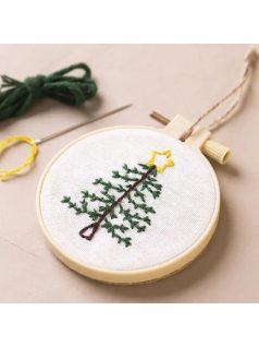 Mini karácsonyi kreatív szett, hímzőszett, karácsonyfa