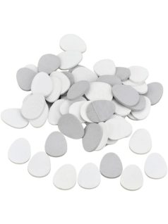 Fa tojásformák szürke-fehér, 3cm-es, 60 db/csomag