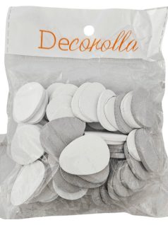 Fa tojásformák szürke-fehér, 3cm-es, 60 db/csomag