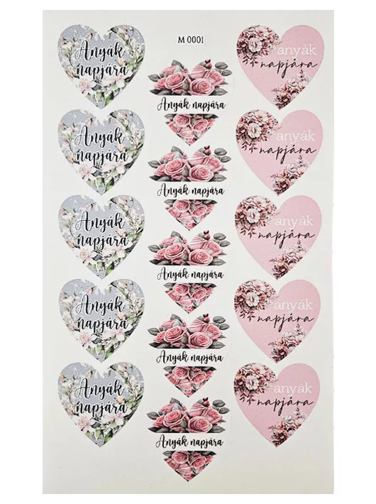 Ajándékkísérő matrica, "Anyák napjára", 15 db/ív