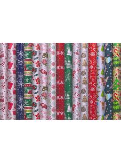   Karácsonyi csomagolópapír, hengeres, 70x200cm, Victoria, többféle minta
