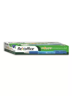   Golyóstoll, Flexoffice EasyGrip, fekete, 0,4 mm, nyomógombos