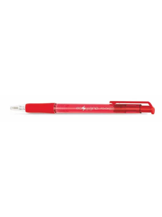 Golyóstoll, Flexoffice EasyGrip, piros, 0,4 mm, nyomógombos