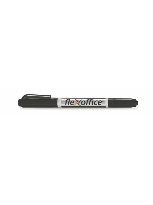 Alkoholos filctoll, kétvégű, 0,4 és 1,0 mm, kúpos, Flexoffice, fekete