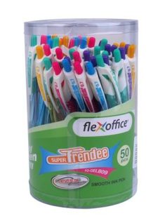   Zseléstoll, 0,35 mm, nyomógombos, Flexoffice Trendee, kék, többféle változat, 1 db