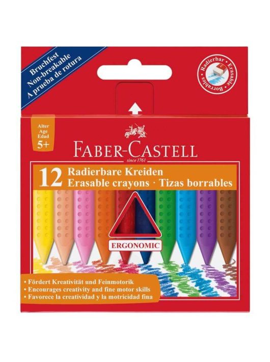 Faber-Castell zsírkréta készlet 12 db-os, Grip, törölhető