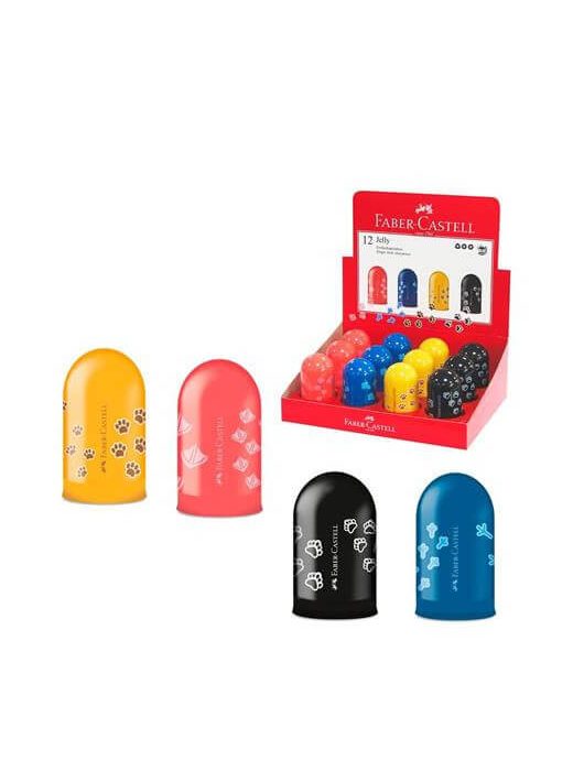Hegyező, tartályos, 1 lyukú, Faber-Castell Jelly, többféle szín és minta