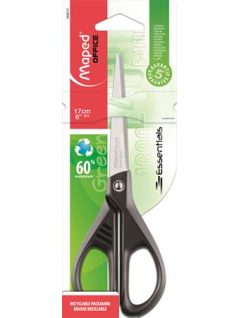 Olló, irodai, 17 cm, Maped Essentials Green, fekete