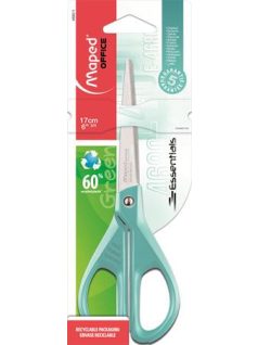 Olló, irodai, 17 cm, Maped Essentials Green, türkizkék