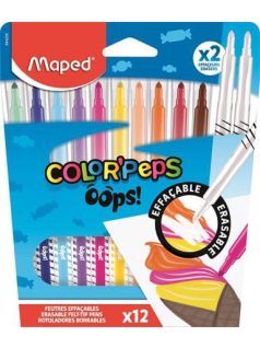   Filctoll készlet 12 db-os, 3,6 mm, törölhető, Maped Color Peps Oops, 10+2