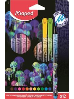   Filctoll készlet 12 db-os, 0,8 mm, kimosható, Maped Deepsea Paradise