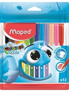   Filctoll készlet 12 db-os, 2 mm, kimosható, Maped Color Peps Ocean