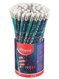   Grafitceruza HB, radírral, Maped Pixel Party, háromszög test, kétféle minta