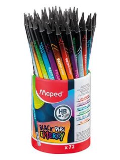   Grafitceruza HB, radírral, Maped Black Peps Energy, háromszög test, 6 különböző motiváló felirattal