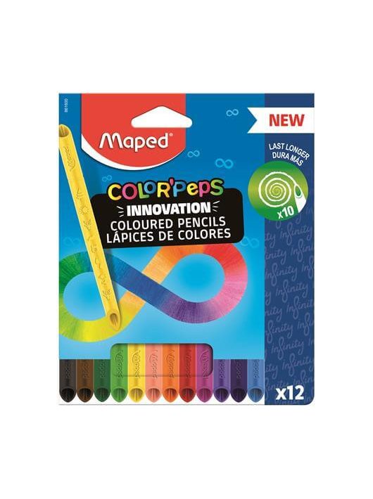 Színes ceruzakészlet 12 db-os, Maped Color Peps INFINITY, háromszög test