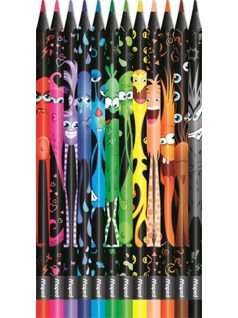   Színes ceruzakészlet 12 db-os, Maped Color Peps Monster, háromszög test