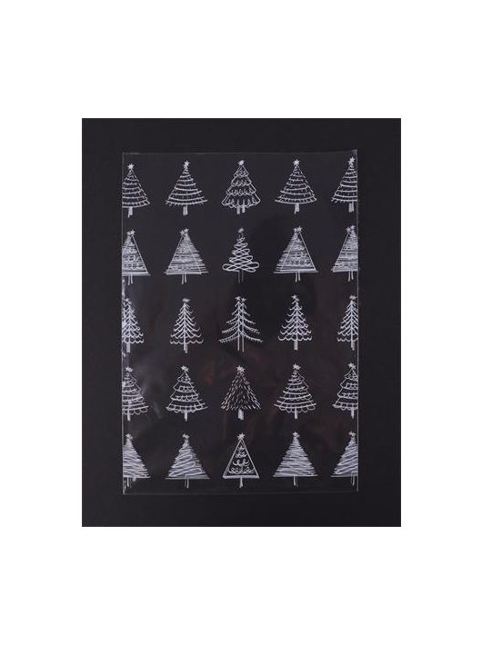 Celofán tasak, 180x450mm, 10 db/csomag, karácsonyi mintás