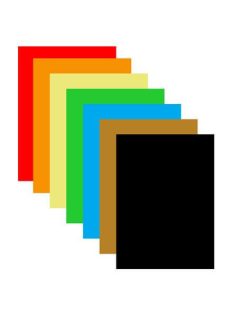 Színes papírok, A/4, 80 g, 7 szín, 100 lap/cs