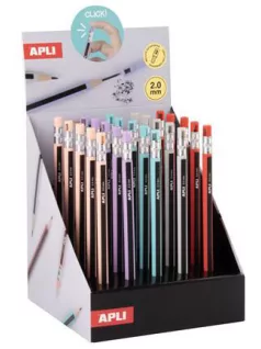   Töltőceruza, mechanikus ceruza, 2 mm, beépített hegyezővel, grafitceruza hatású, APLI, többféle