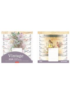   Toptimer mágneses, kétheti tervezőnaptár, 22x22cm, 2026, vintage