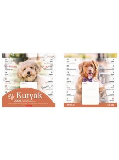   Toptimer mágneses, kétheti tervezőnaptár, 22x22cm, 2026, kutyák