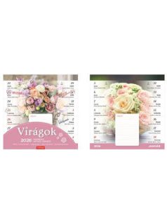   Toptimer mágneses, kétheti tervezőnaptár, 22x22cm, 2026, virágok