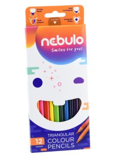 Színes ceruzakészlet 12 db-os, háromszög, Nebuló
