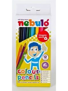 Színes ceruzakészlet 12 db-os, háromszög, Nebuló