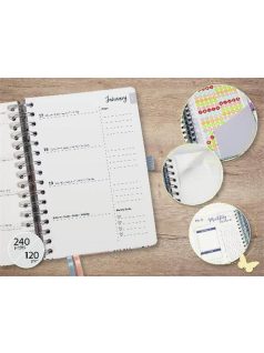   Sigel határidőnapló, A/5, heti tervező, spirál, kemény borító, 2026, Jolie, Let it flow