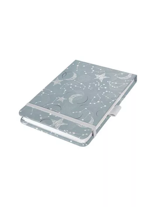 Sigel Bullet Journal napló, pontrácsos jegyzetfüzet, exkluzív, 11x8cm, 79 lap, keményfedeles, Jolie Cosmic Fantasy Grey