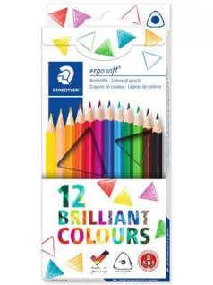   Színes ceruzakészlet 12 db-os, Staedtler Ergo Soft 157, háromszög test