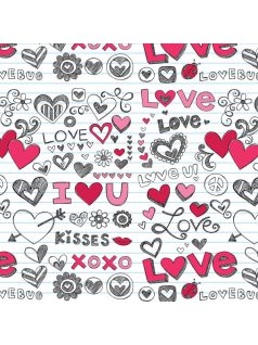 Csomagolópapír, hengeres, 70x100cm, Love, feliratok