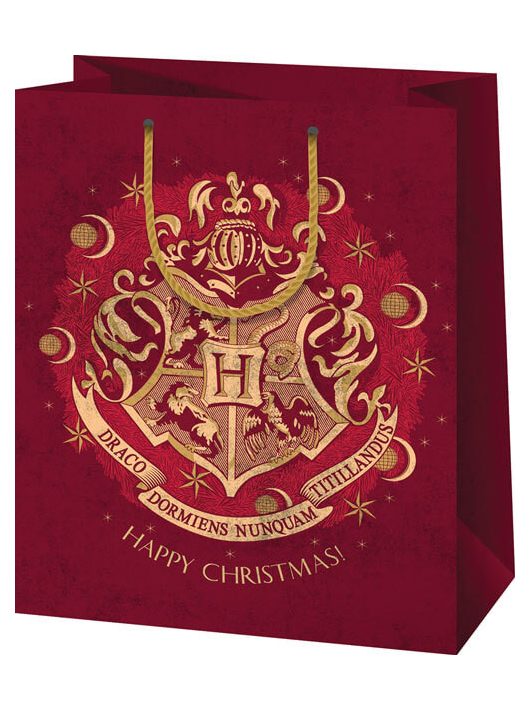 Karácsonyi ajándéktáska 23x18x10cm, közepes, Harry Potter Happy Christmas