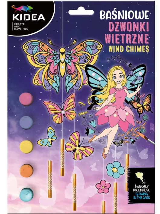 Szélcsengő készítő szett, foszforeszkáló, tündéres, Kidea