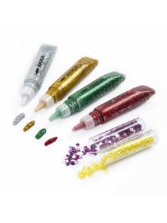 Csillámos ragasztó és konfetti készlet, 11 db-os, Kidea