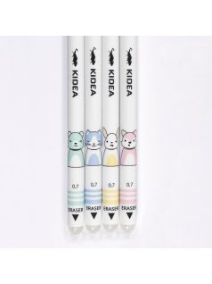 Radírozható golyóstoll, állatos minta, 0,7mm, Kidea