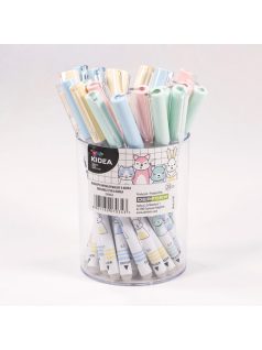 Radírozható golyóstoll, állatos minta, 0,7mm, Kidea