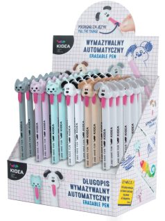   Radírozható golyóstoll, állatos, cica vagy kutya, Kidea, többféle