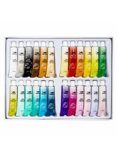   Akrilfesték készlet, 24 db-os, 24x6ml, Kidea, alap és pasztel színek