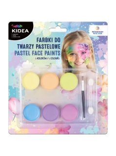   Arcfesték, tégelyes, 8 db-os, pasztell, lányos színek, Kidea