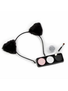   Arcfesték, tégelyes, 6 db-os, csillámporral, cicás hajráffal, Kidea