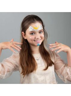 Arcfesték, tégelyes, 6 db-os, csillámporral, cicás hajráffal, Kidea